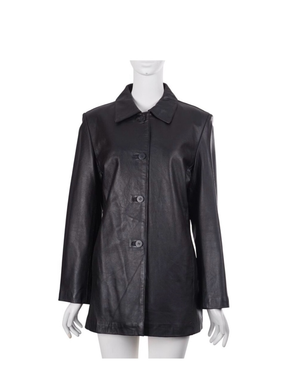VINTAGE. Randolph Duke - The Look Black Leather Button-Front Women's Jacket. 8
